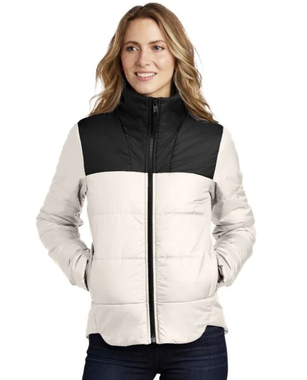 The North Face Women's MED Everyday Insulated Jacket vintage white logo Puffer